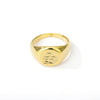 Gold Goth Initial Signet Ring