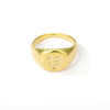 Gold Goth Initial Signet Ring