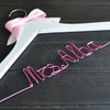 Personalised Pink Wire Wedding Hanger