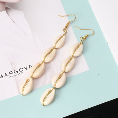 Cowrie Seashell Drop Earrings