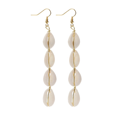 Cowrie Seashell Drop Earrings