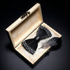 Handmade Feather Bowtie B&W Polka Dot